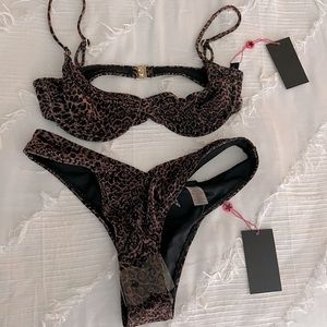 ASOS South Beach metallic animal print bikini